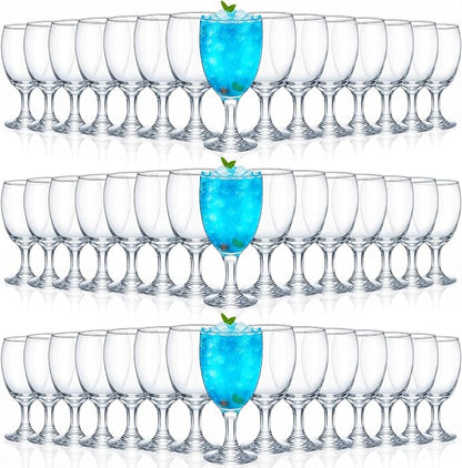 Patelai Set of 48 Water Goblet, 16 oz Clear Drinking Glasses Bulk Dishwasher by Patelai