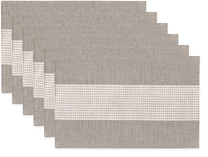 Wracra Linen Placemats Set of 6, Macrame Place Mats by Wracra