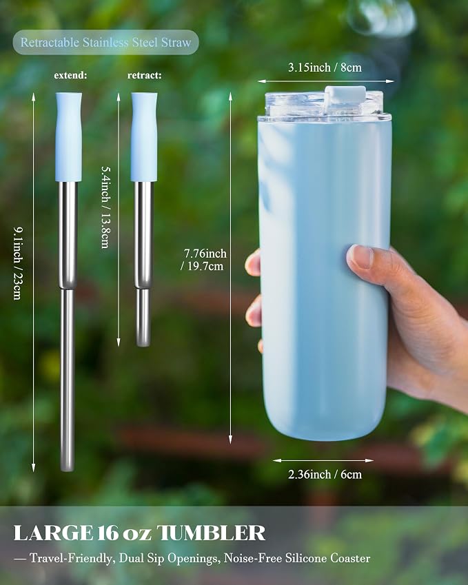 16 oz Insulated Coffee Tumblers, Travel Coffee Tumblers - Image 2