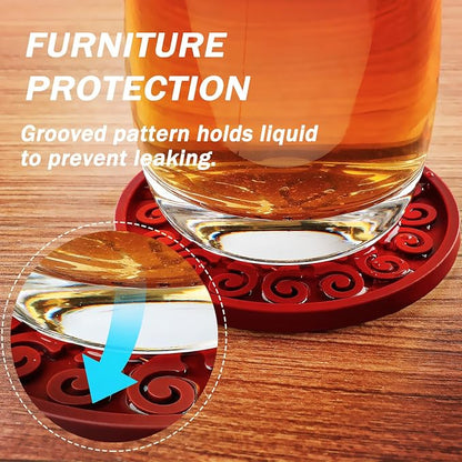 Silicone Coasters for Drinks, Resistant Reusable Drink Coasters-Great Gift for - Image 4