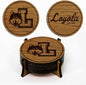 LazerEdge Loyola Ramblers Wooden Coaster Set - Cherry Wood - Officially Licensed Product - 4-Pack
