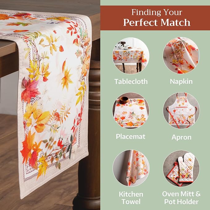 Maison d' Hermine Table Runner 100% Cotton 14.50" x 72" | Table Runners 72 - Image 6