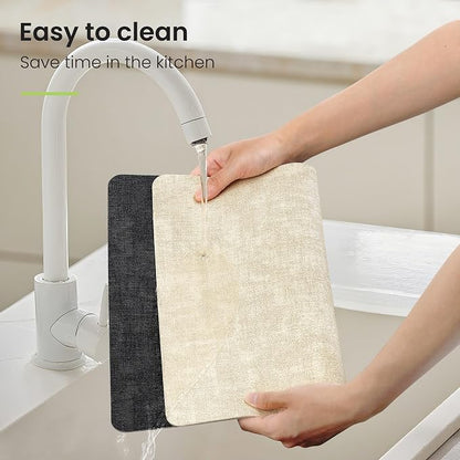 Fyvva Placemats Set of 4 Wipeable Reversible Faux Leather - Image 5