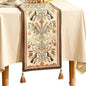 bilin gaier Designer French Linen Table Runner, Floral Pattern, Dining Table by bilingaier