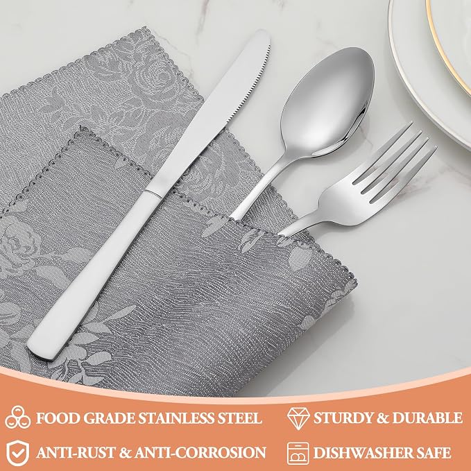 20 Pcs Silverware Set, Stainless Steel Flatware Set - Image 3