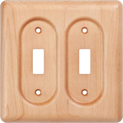 Elegant Maple Wood Cover For Double Toggle Light Switch Plate Durable And Stylish Switch Plate Replacement