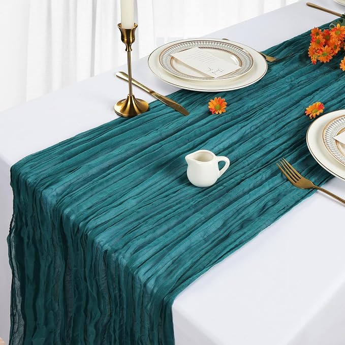 12 Pack Teal Cheesecloth Table Runner 10Ft Gauze Cheese Cloth Table Runner - Image 3