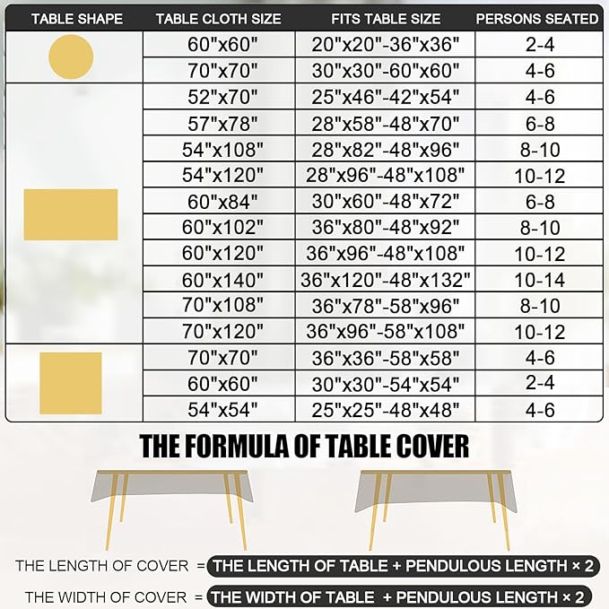 Smiry Rectangle Table Cloth, Waterproof Heavy Duty Vinyl Tablecloths, Wipeable Washable Table Cover for Kitchen and Dining Room (Beige, 60" X 102")