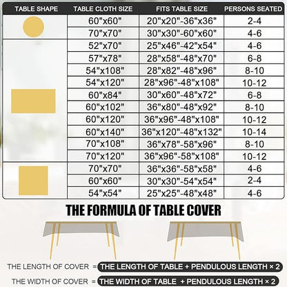 Smiry Rectangle Table Cloth, Waterproof Heavy Duty Vinyl Tablecloths, Wipeable Washable Table Cover for Kitchen and Dining Room (Beige, 60" X 102")