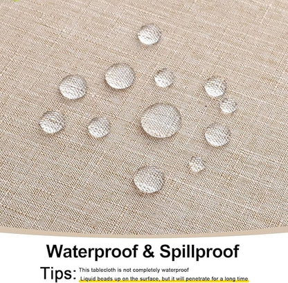 Smiry Rectangle Table Cloth Linen Textured, Waterproof Spillproof Anti-Wrinkle Burlap Tablecloth, Washable Decorative Fabric Table Cover for Dining, Party, Banquet, 60 x 84 Inch, Linen