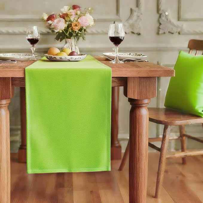 FOLINS&HOME Lime Green Waterproof Decorative Table Runner 48 Inches Long | by FOLINSHOME