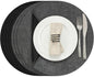 Myir JUN Round Placemats Dual Sided, Faux Leather Place Mats Set of 4 Indoor Placemats for Dining Table Outdoor Placemats Non-Slip Washable Table Mats (Set of 8, Gray Black)