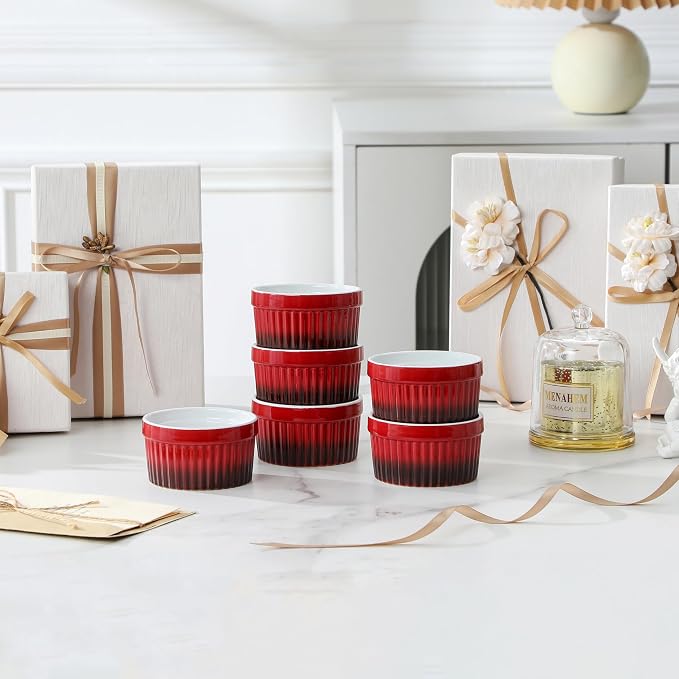 MALACASA Ramekins 4 oz Oven Safe, Small Ceramic Souffle Dishes - Image 9