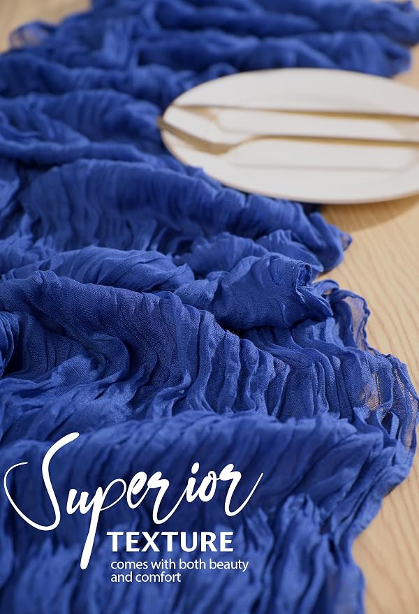 18 Pack Cheesecloth Table Runner 10FT Royal Blue Table Runner Boho Gauze Cheese - Image 4