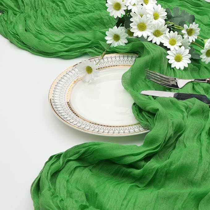 6 Pack Green Cheesecloth Table Runner 35 x 120 Inch | Boho Gauze Cheese Cloth - Image 7
