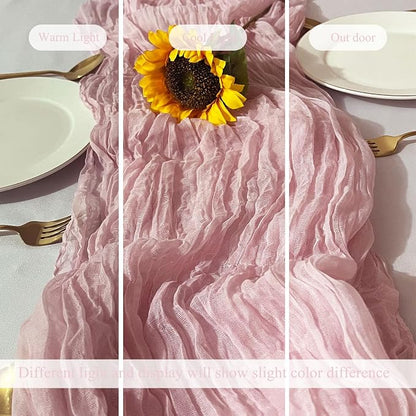 6Pack Light Pink Cheesecloth Table Runner, 17 x 108 inch Sheer Cheese Cloth - Image 5
