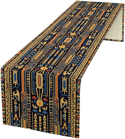 Retro Egypt Table Runner Vintage Ethnic Egyptian Ornament Tribal Dinner Runner by moderw