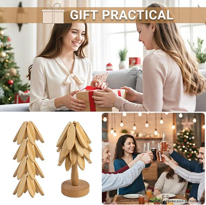 Yuoyar Wooden Tree-Shaped Coasters Set - Image 4
