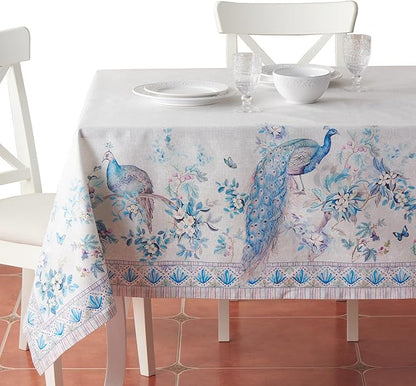 Maison d' Hermine Premium Table Cloth Rectangle Table 100% Combed Cotton 120 x 70 Inches Tablecloth Reusable Decorative for Dining Room, Farmhouse, Party, Festive & Wedding - Peacock Utopia - Orginal