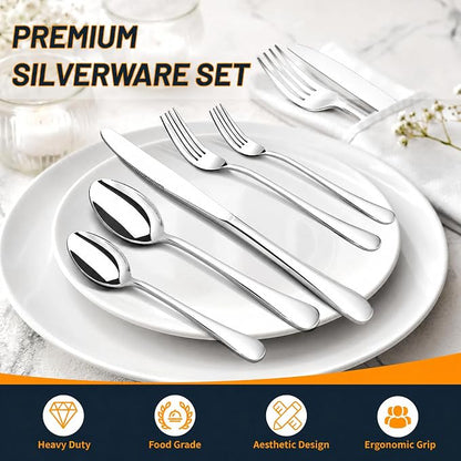 NICE KITCHEN 60 Piece Silverware Set - Image 3