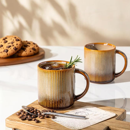 theterra Ceramic Coffee Mugs Set of 6, 14.2 oz Coffee Cups - Image 6