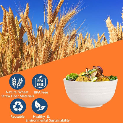 【Non Ceramic】 68 Oz Salad Bowls, Large Serving Bowls 6 Pcs Unbreakable Ramen - Image 3