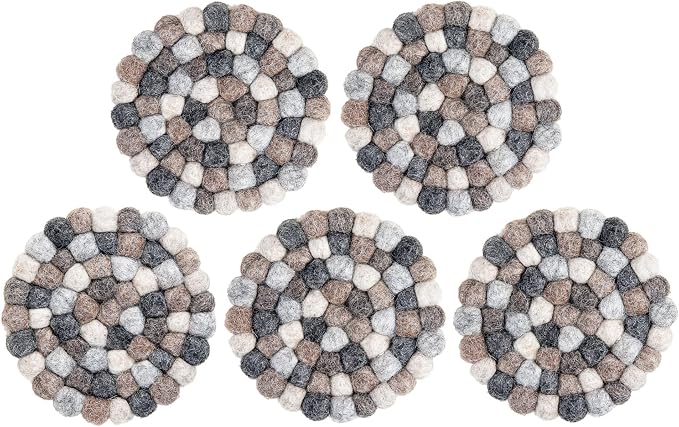 Round Felt Ball Coasters - Image 5