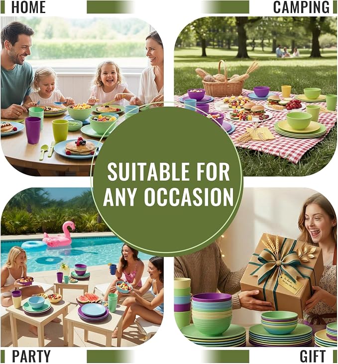Kitchen Wheat Straw Dinnerware Set | Service - Image 8