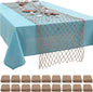 SATINIOR 18 Pcs 12 x 72'' Fishing Net Table Runner Party Decoration, Linen | by SATINIOR