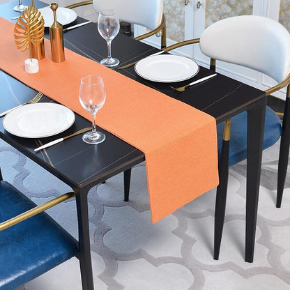 Soft Caddice Faux Linen Table Runner Cloth 2 Side by NATUS+WEAVER