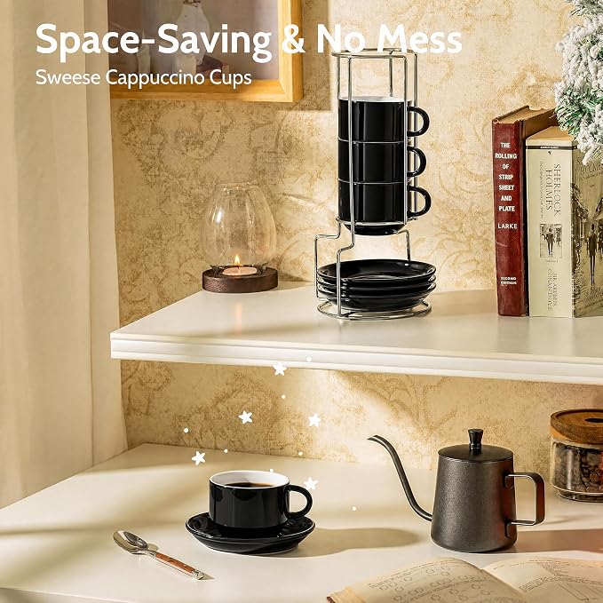 Sweese 8 Ounce Stackable Cappuccino Cups - Image 5