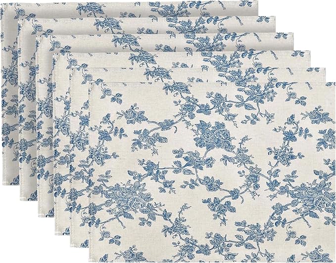 Pastoral Placemats for Dining Table Set of 6, Reversable & Heat-Resistant by YiHomer