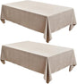 Fitable Nature Faux Linen Tablecloths Rectangle 60 x 84 Inch - 2 Pack Neutral Table Clothes for 4-6 Foot Tables, Wrinkle-Proof Faux Burlap Table Cover for Dining, Farmhouse, Outdoor Picnic, Camping