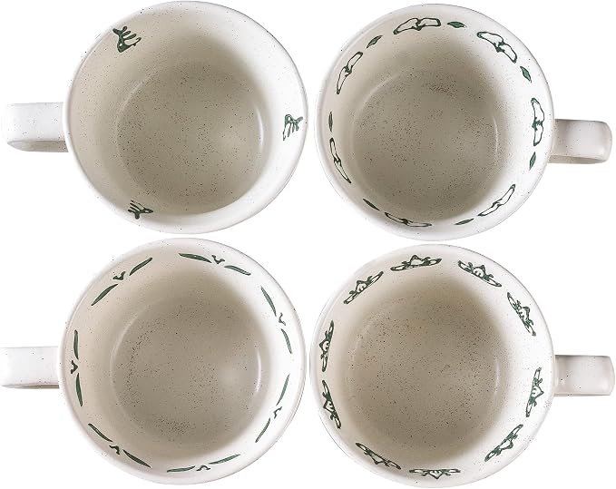 Ceramic Mugs 11 oz Set of 4, Unique Luxurious Stoneware Cups - Image 7
