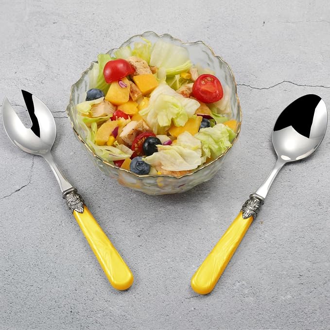 2-piece Salad Servers Stainless Steel Salad Serving Set Salad Fork and Spoon - Image 5