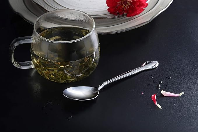 New Star Foodservice Rose Pattern 18/0 Stainless Steel Teaspoon, Commercial - Image 6