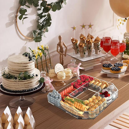 11" Acrylic Letter Charcuterie Tray, Charcuterie Letters Fillable Box for Food, Reusable Serving Cake Candy Dish Display Tray for Birthday Anniversary Party Decoration (Letter D)