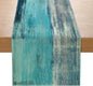 Teal and Grey Table Runner 13x72 Inch Modern Abstract Art Painting Kitchen by ZCHOMI