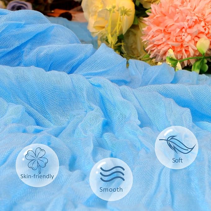 12 Pack Baby Blue Cheesecloth Table Runner 35 x 120 Inch | Boho Gauze Cheese - Image 4