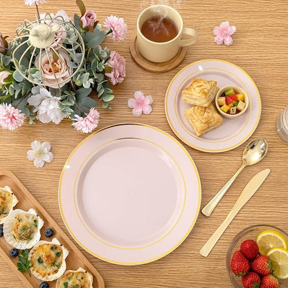 175PCS Pink plastic Plates - Image 6