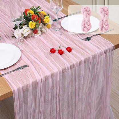 2 Pack Cheesecloth Table Runner 10Ft Christmas Gauze Boho Table Runners by Home