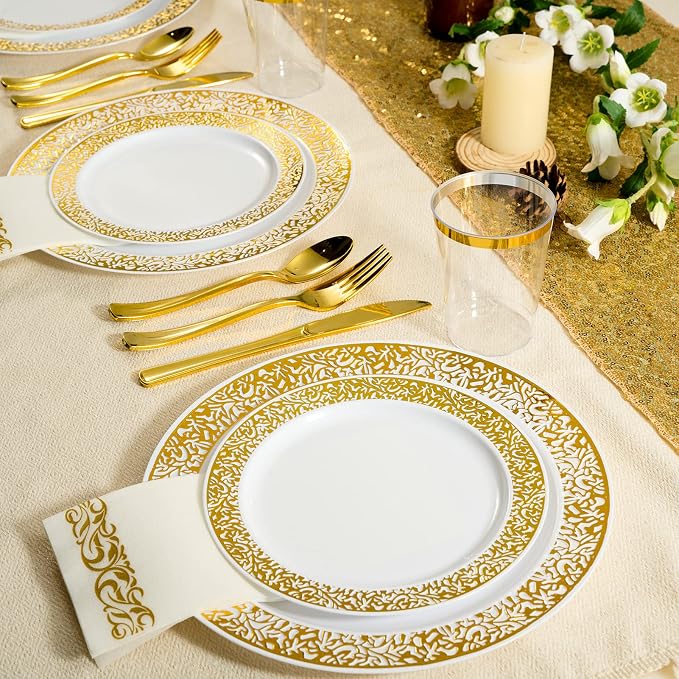 FOCUSLINE 175 Ct Gold Dinnerware Set - Image 5