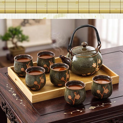Layhit Japanese Tea Set with Teapot and 6 Cups, 20 oz Ceramic Asian Tea Set - Image 7