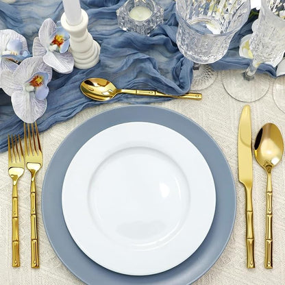 Gold Silverware Set 40-Piece Bamboo Pattern Service - Image 6