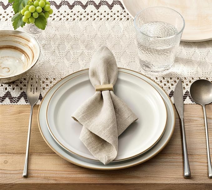 Macrame Side Trim Boho Woven Table Runner, Chocolate 12x60 Inch | Crochet - Image 2