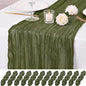 12 Pack Olive Green Cheesecloth Table Runner 17x108 Inch Boho Rustic Semi Sheer by Unknown