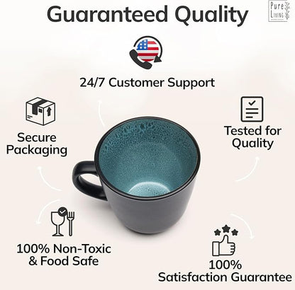 Large Stoneware Coffee Mugs Set of 4, 15.6 oz Coffee Cups - Image 4