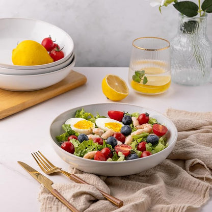 AmorArc 8.5'' Large Ceramic Pasta Bowls, 36oz Stoneware Pasta Serving Bowls Set - Image 3