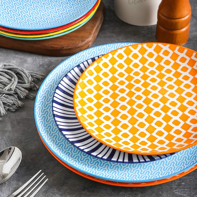 Selamica 10 inch Porcelain Dinner Plates, Large Size Serving Plate - Image 6