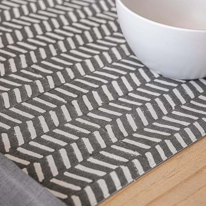 Over&Back 18x90 Hand-Blocked Printed Cotton Table Runner - Image 9